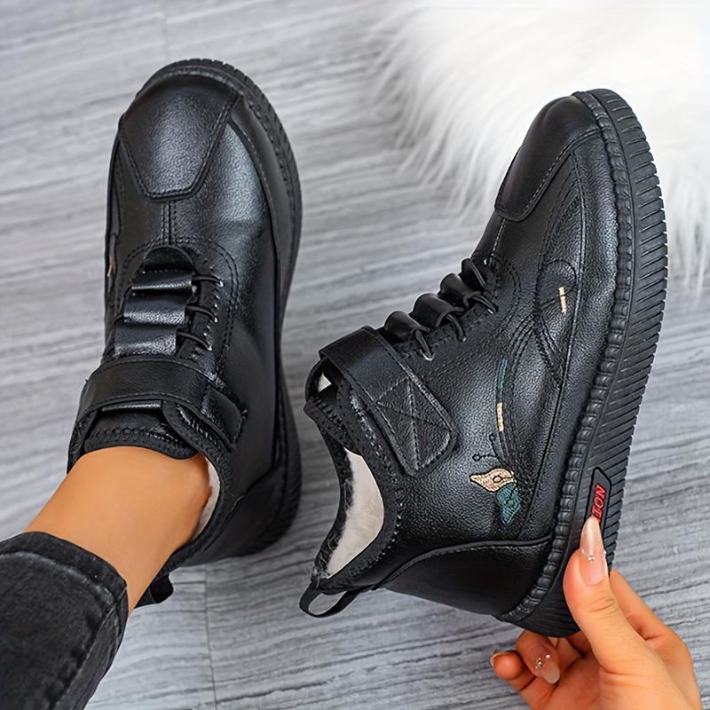 

Зимние женские хлопковые ботинки, Нескользящие и удобные хлопковые туфли, с плюшевой изоляцией для женщин среднего и пожилого возраста, Снежные ботинки 41