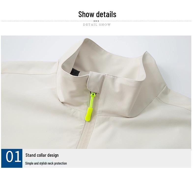 Windproof Stand Collar Mountaineering Jacket with Custom Logo - Three-Proof Design for Spring & Autumn