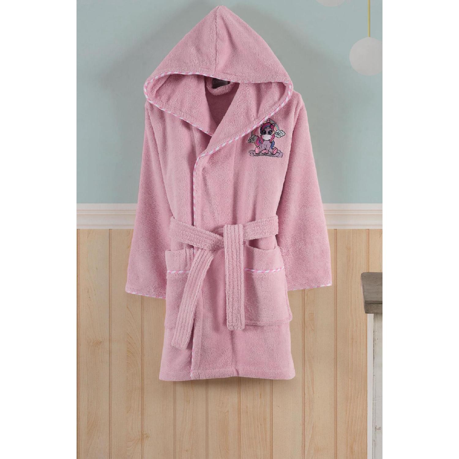 

Детский халат с бамбуковой вышивкой - Единорог 3-4 Yaş розовый