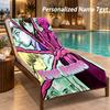 Chainsaw Man Custom Name Beach Towel Large Soft Towel for Indoor Bathroom Outdoor Beach