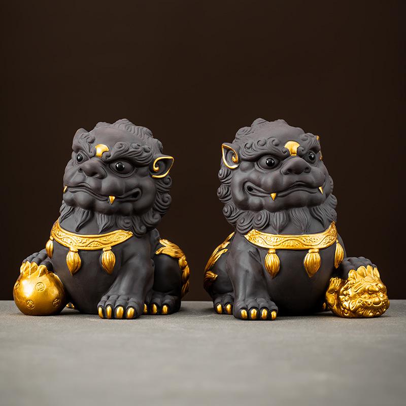 Purple Clay Pixiu Tea Pet for Kung Fu Tea Set, Desktop Decoration