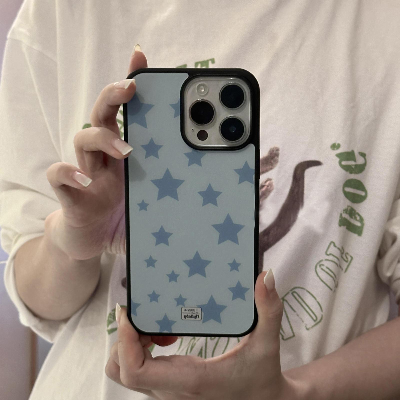 

Ins Korean Lovely Girl Full Screen Star Phone Case For iPhone 16 15 14 13 12 11 Pro MAX Xr XS XSMAX Mini 7 8 Plus Y2K Back Cover iPhone 13 mini