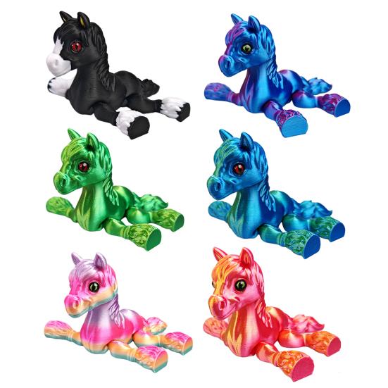 3D tištěná hračka kůň kloubový kůň s flexibilními klouby úleva od stresu stolní mazlíček fidget hračka pro hru a vystavení dárek pro děti