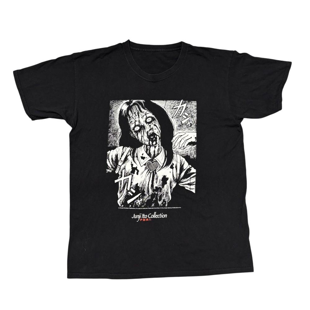 

Junji Ito Shirt Large Black Short Sleeve Anime Manga Horror Graphic Tshirt Unisex T-Shirt S