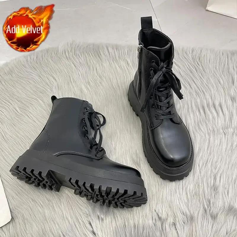 Fashion Very High Heels Heeled Women's Ankle Boots Round Toe Waterproof Female Short Shoes Trend 2024 Spring On Promotion New In Booties