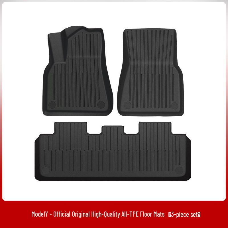 Compatible Tesla Model 3 & Y TPE Odorless Floor Mats & Trunk Backrest Mats