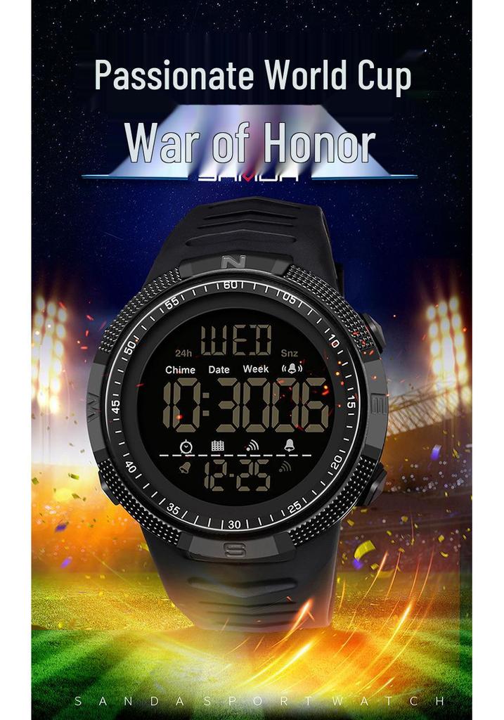 Sanda 6014 Men's Single Display Fashionable Luminous Waterproof Wristwatch for Middle School Students