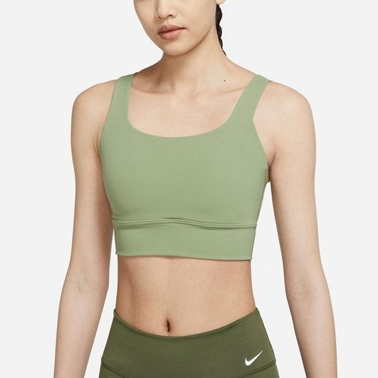 Nike Medium Support Sports Bra With Logo Print Women Underwear Green DO6620-386