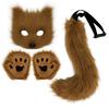 Handmade Halloween Fox Costume: Mask, Gloves & Plush Tail