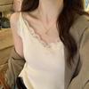 Lace V-Neck Women's Knitted Camisole: 2025 Autumn/Winter Trendy Layered Vest Design.