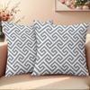 2PCS Gray Geometric Design Pillow Covers Ideal for Decorative Bedroom, Hallway, Sofa Double-sided printed Pillowcase