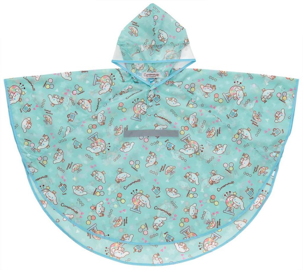 Skater Rain Poncho for Suitable for Height RAPO1 Children, Raincoat, Cinnamoroll, Sanrio, Girls, 110-125cm,