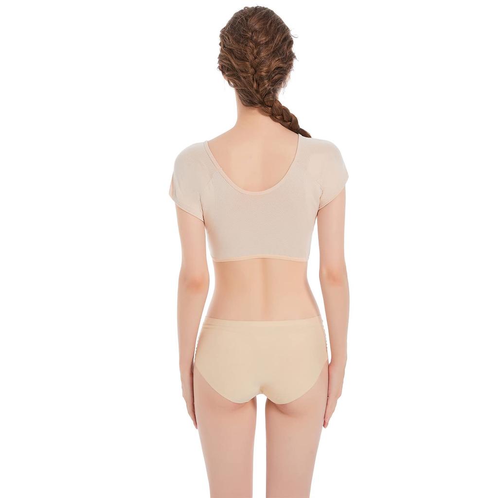 VAVIICLO Undershirt with Heart Short Mesh and Women's Sweat-Absorbing Sweat-Absorbing Pads, Neck, Sleeve, Fabric, Comfortable, Moisture-Wicking,