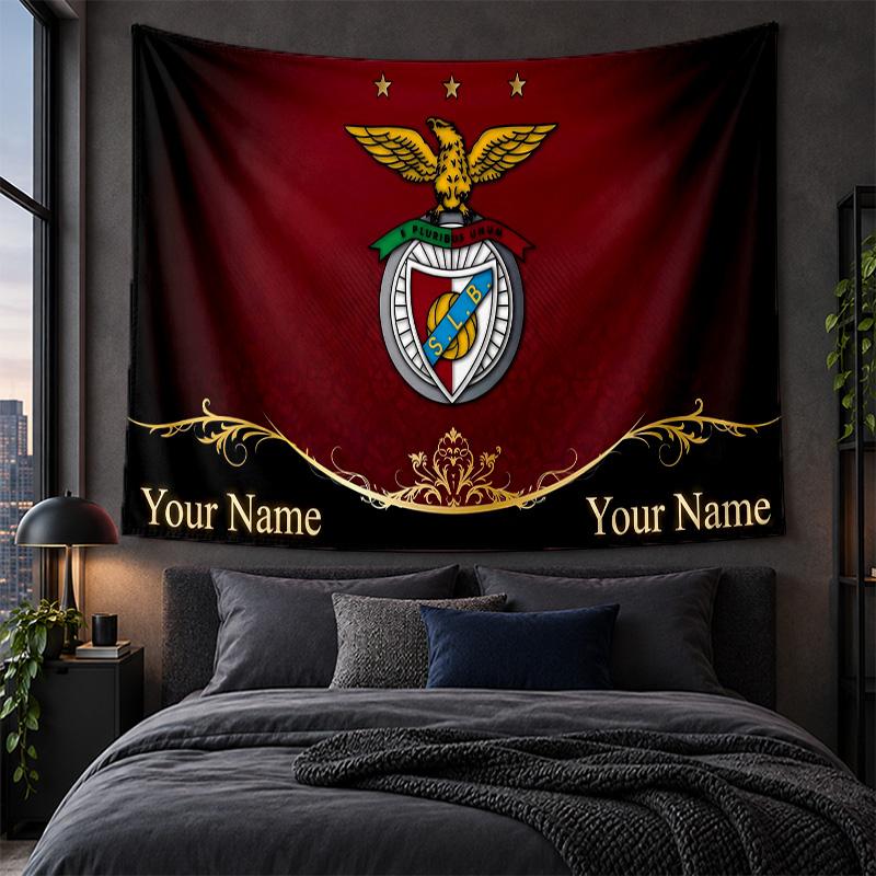Personalisierte Wandbehang-Tapisserie Benfica FC Muster Kunst-Hintergrundtuch