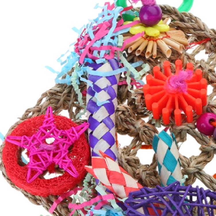 Seagrass Foraging Toy Wood Natural Rope Forage Chew Toys Hanging for Conures