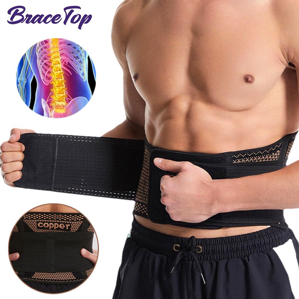 

Copper Back Brace Adjustable Lumbar Support for Lower Back Pain Herniated Disc Sciatica Scoliosis Relief S