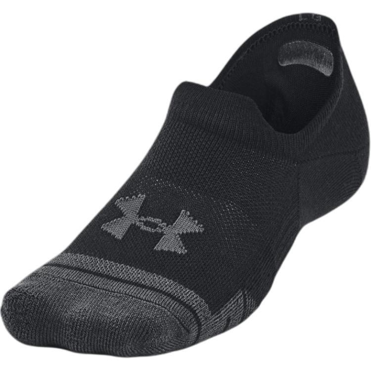 Under Armour Performance Tech No Show Socks Unisex 3 Pack Black 1379502-001