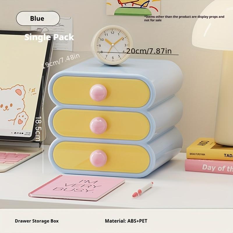 Desktop Storage Box Organizer Drawer Stackable Large Capacity Sundry Container Jewelry Case Cosmetic Makeups Dressing Home Desktop Organization