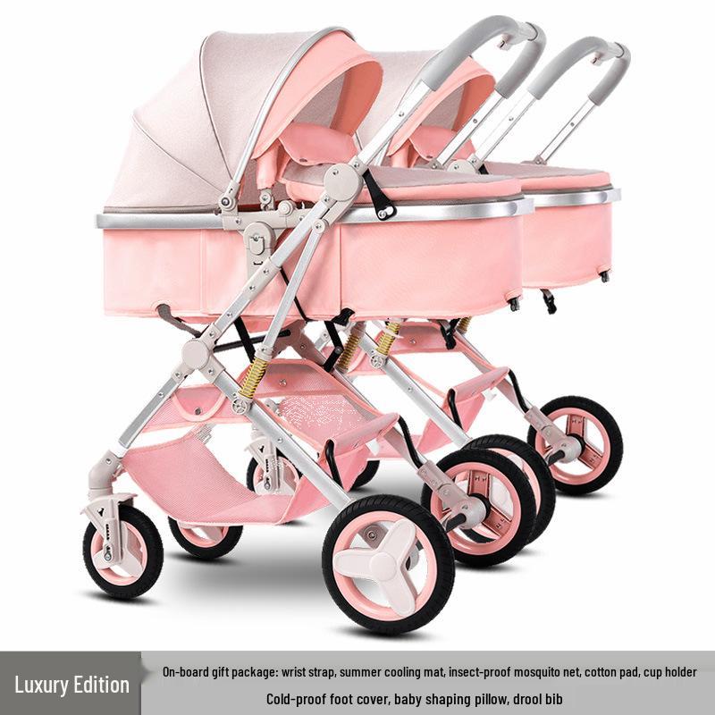 Detachable Twin Dragon & Phoenix Lightweight Folding Stroller for Newborns and Infants