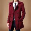 Men's Mid-Length Wool Coat: Autumn/Winter 2023 Thickened Windbreaker with Velvet Lining