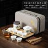Travel Kung Fu Tea Set Tea Tray Complete Set Dehua White Porcelain Suet Jade Cover Bowl Set Light Luxury Business Companion