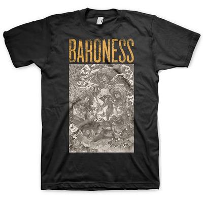 Herren Baroness Gold Grau (Zurück drucken) Slim Fit T-Shirt Schwarz