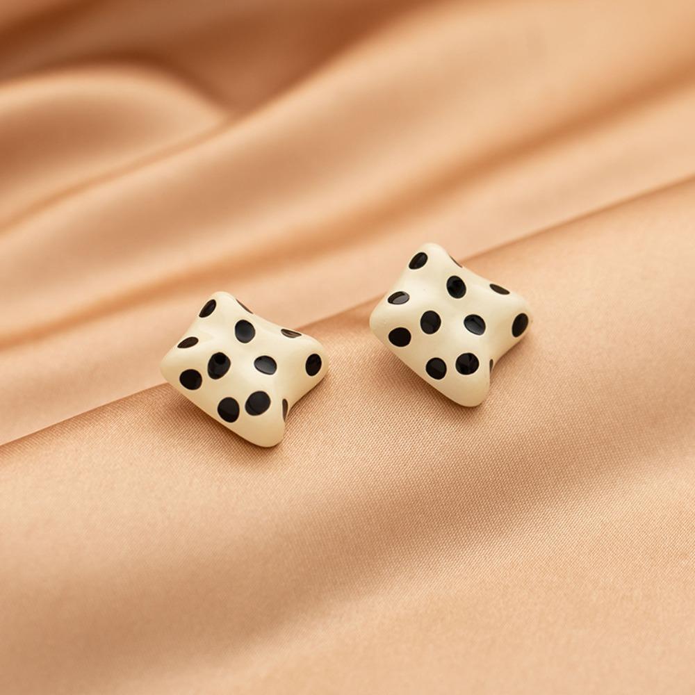 Irregular Polka Dot Earrings Sweet Square Earrings Korean Style Stud Earrings For Women Gifts