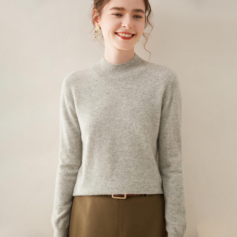 Women's Cashmere Sweater: Half-High Neck, Pullover, Soft & Comfortable, Warm Luxury Knitwear
