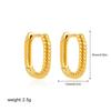 Fashion Twist Hoop Earrings for Women Gold Color U Shape Huggies Ear Buckle Waterproof Earring Vintage Jewelry Gift