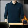 T-shirt a manica lunga con colletto alla coreana Moda Casual Camicia base da uomo Plus Velluto Spessa Autunno e Inverno Polo