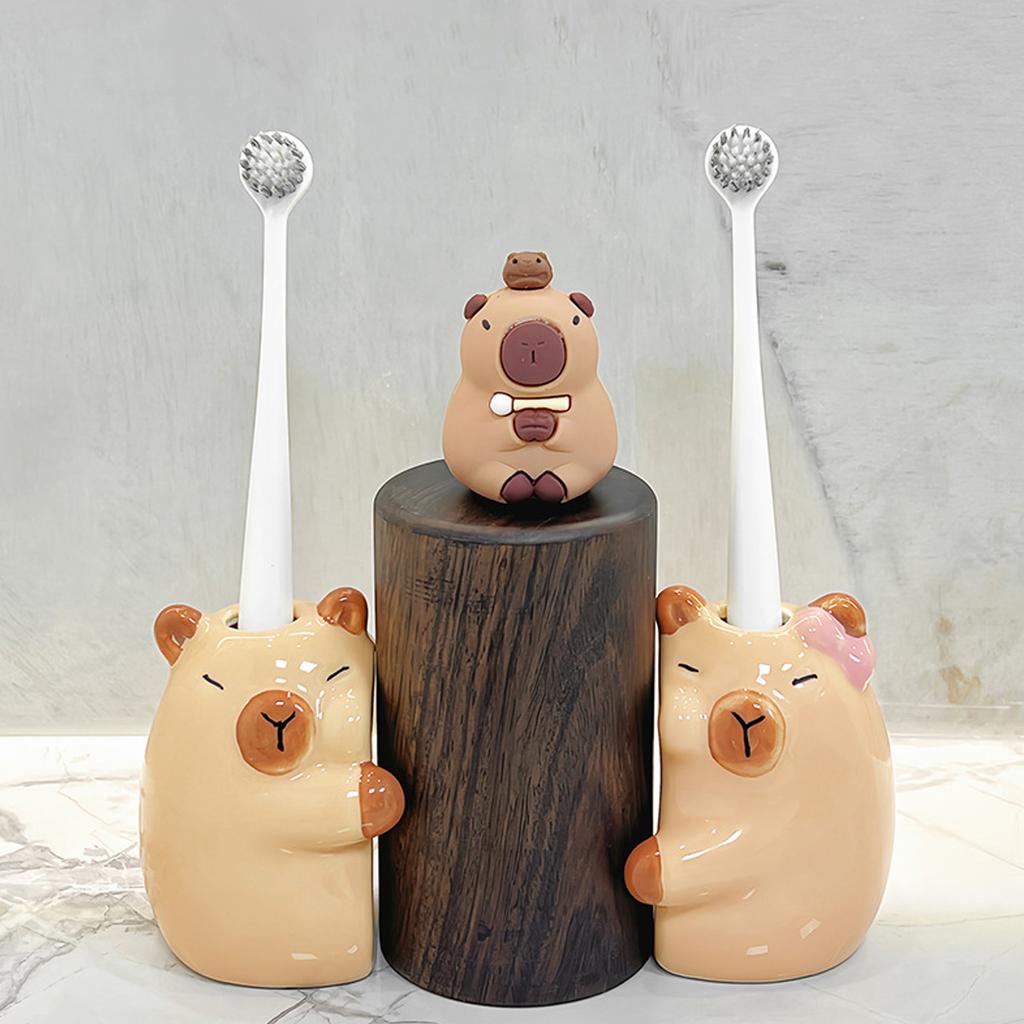 Cute High-end Bathroom Toothbrush Holder, Washbasin, Creative and Cute, with a Movable Toothbrush Storage Base Bracket
