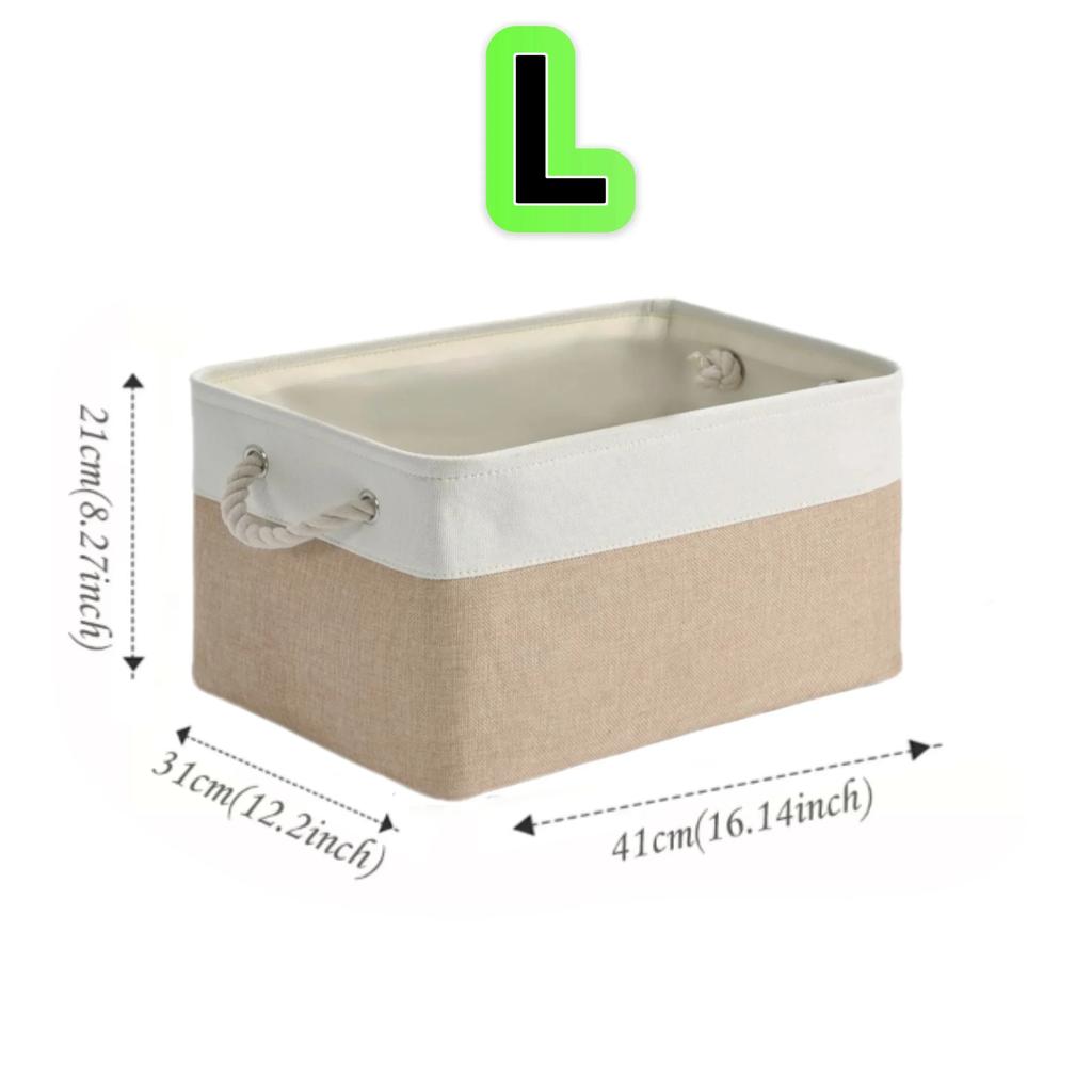 Foldable Storage Bins with Sturdy Cotton Handles Fabric Sundries Storage Basket for Home/Children's Toys/Wardrobe/Storage Basket