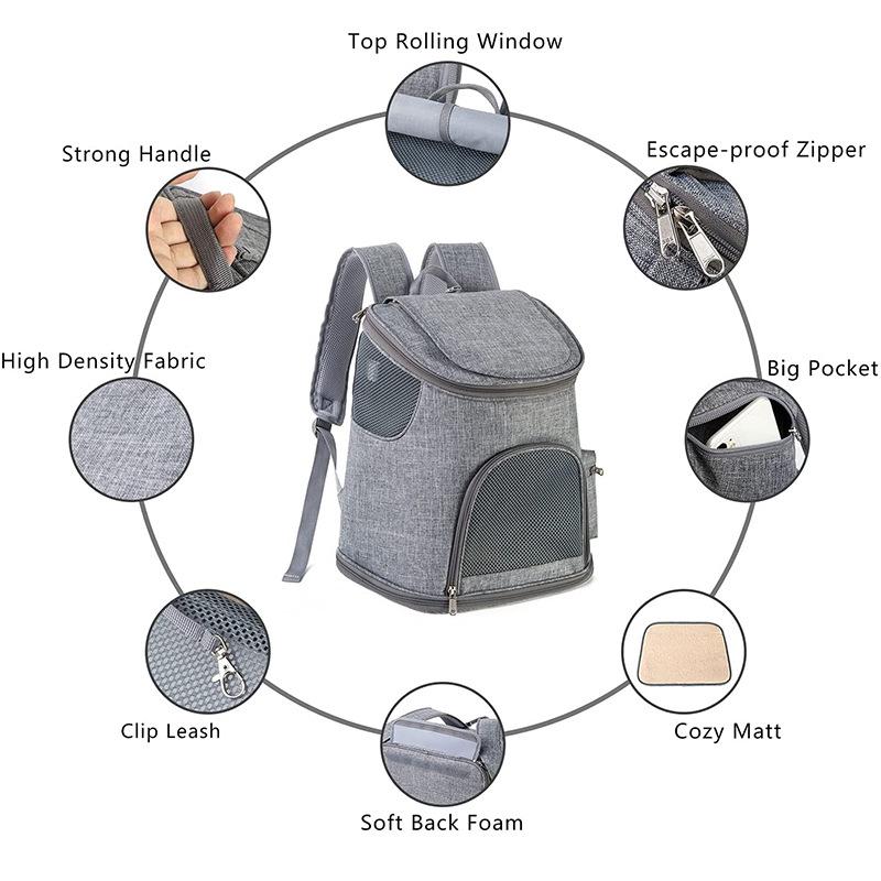 Portable Foldable Pet Backpack - Breathable, Wear-resistant Oxford Cloth for Cats and Dogs