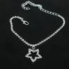 New Double Heart Copper Claw Set Diamond Chain Anklet: European-American Hot-Selling Rhinestone Foot Jewelry