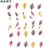 1 Sheet Fashion Feather Shape 3D Nail Art Water Decal Sticker Nail Tips Decoration