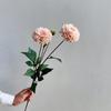 Artificial Moisturizing 2Head Dahlia Real Touch Flowers Bridal Bouquet Wedding Decoration Party Floral Home Decor Dahlia