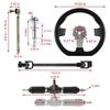 Go-Kart Lenkrad Stahl-Kit Zahnstangenritzel 320 mm Verstellbare Spurstangenstange Zahnstangenwellen-Baugruppe Ersatz für 110 ccm Go-Kart