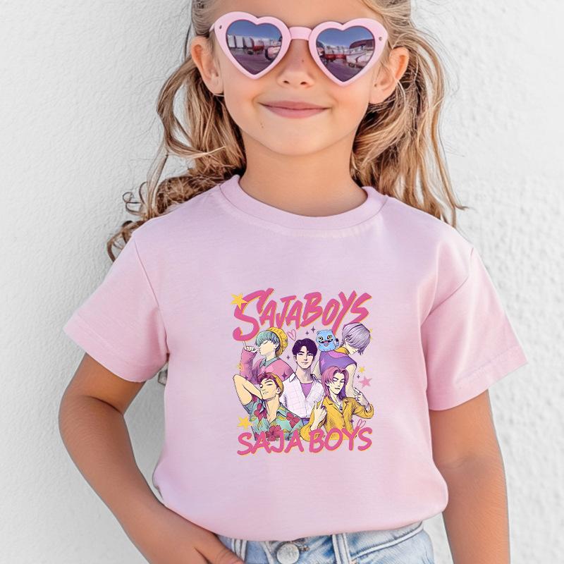 T-Shirts Girls Children's Women's Comfortable Cartoon Printed T-shirt Pure Cotton Short Sleeves Soft