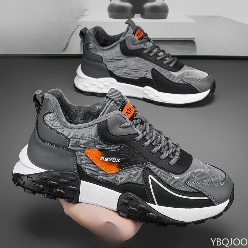 Nové módní všestranné pánské podzimní zimní teplé ležérní trendové boty se silnou podrážkou sportovní volnočasové pohodlné pánské boty