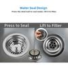 114mm Double Slot Wall Mounted Drain Pipe for Kitchen Sink Stainless Steel Inner Liner Plastic Shell Easy Install