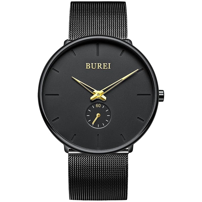 

[BUREI] Watch men s simple Fashionable brand Popularity ultra thin lightweight analog watch business waterproof quartz Arm clock 03