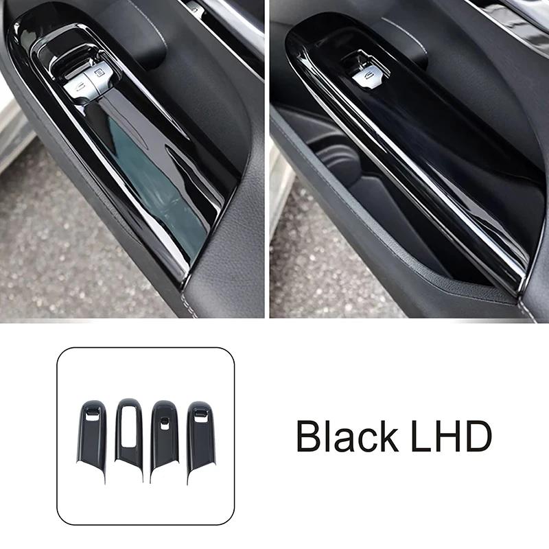 Door Armrest Window Glass Lift Button Panel Cover Carbon Fiber Pattern Trim For Mercedes Benz E Class W214 2024 Car Accessories
