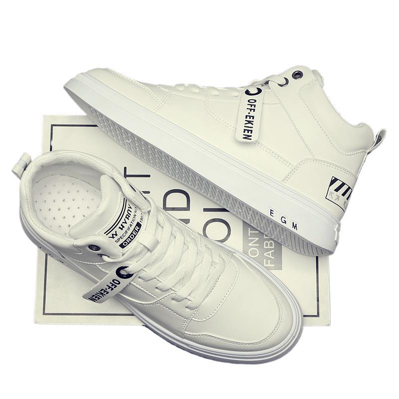 Vielseitige Sport- und Freizeit-Jugend-Board-Schuhe kleiner Herbst Herren-Weiße Schuhe Innenhöhenerhöhung Trendmarke Putian High-Top Herrenschuhe Trendschuhe
