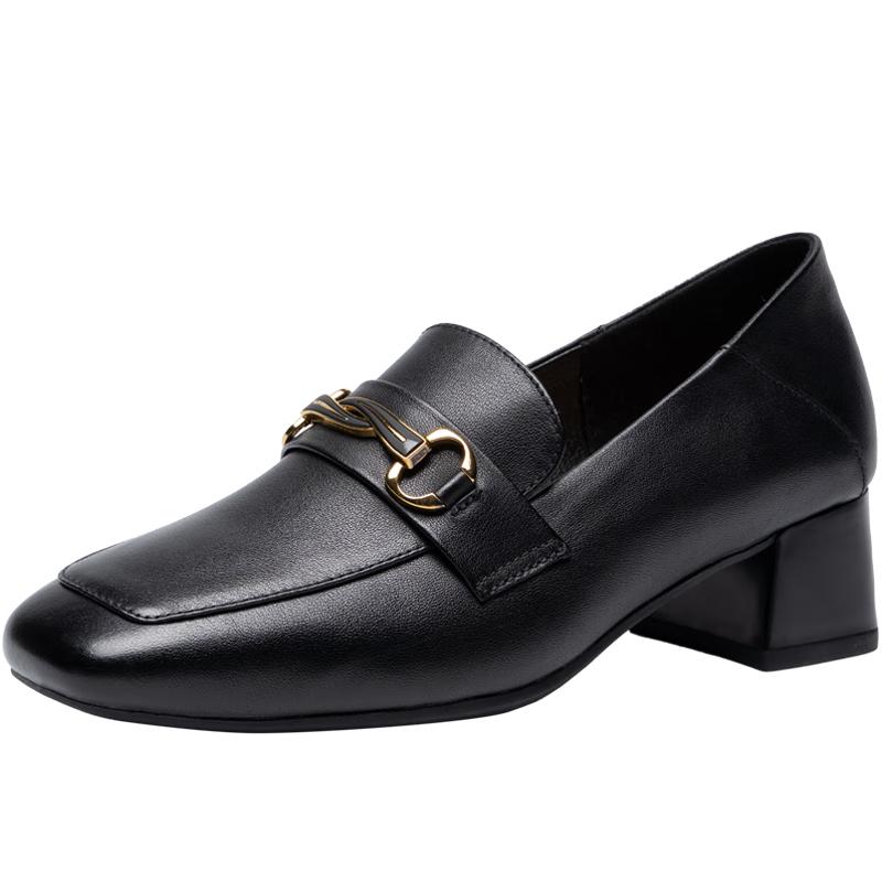 ZHR Women s Leather Square-Toe Loafers KM01 37