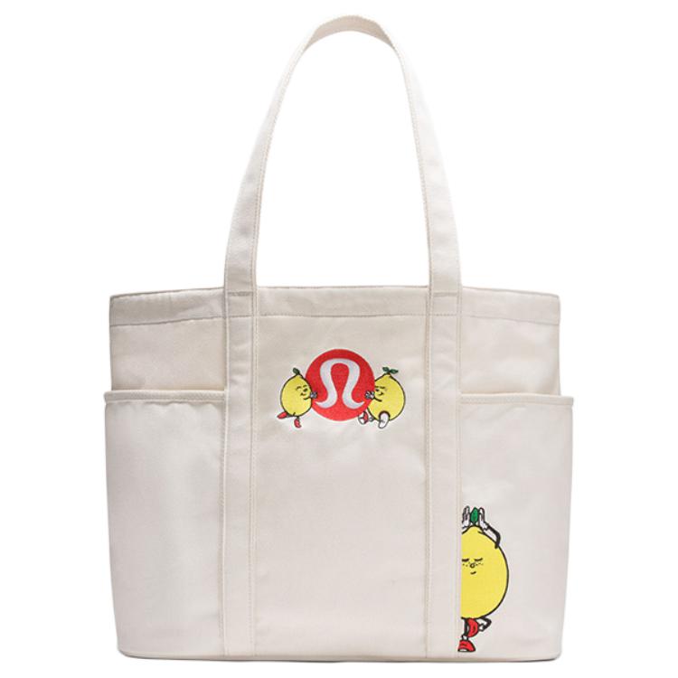 Lululemon Daily 20L Logo Cotton Canvas Tote Bag Unisex Tote Bags Natural-Beige LU9CGYS-069910 Natural Ecru 28690₽