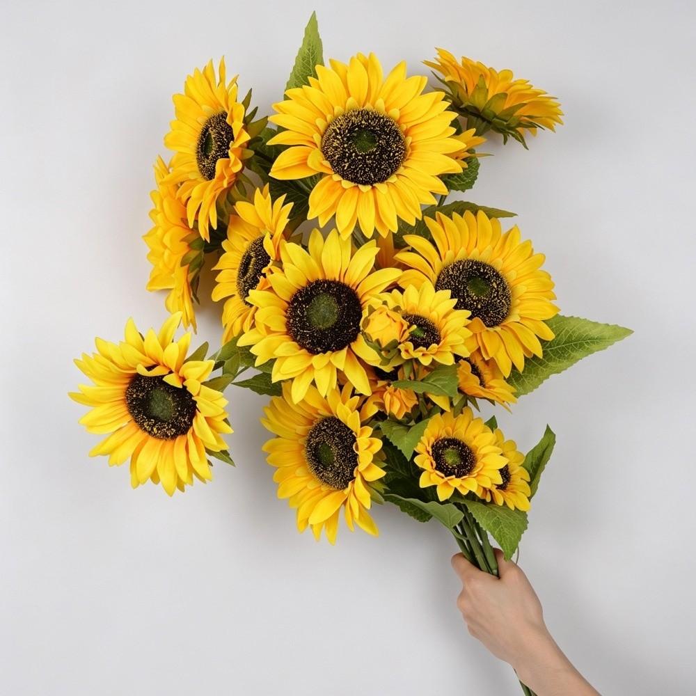 3 Branches Fake Sunflowers 85cm Silk Sunflowers Large Simulation Sunflowers Home Decoration