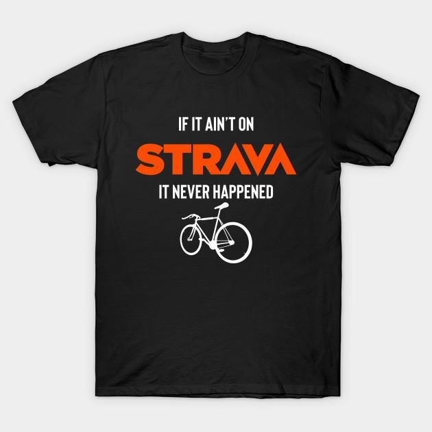 Men Black Print T-shirt If It Ain’T On Strava It Never Happened No-Cut Transfer Paper Print Cotton Tshirt S чёрный