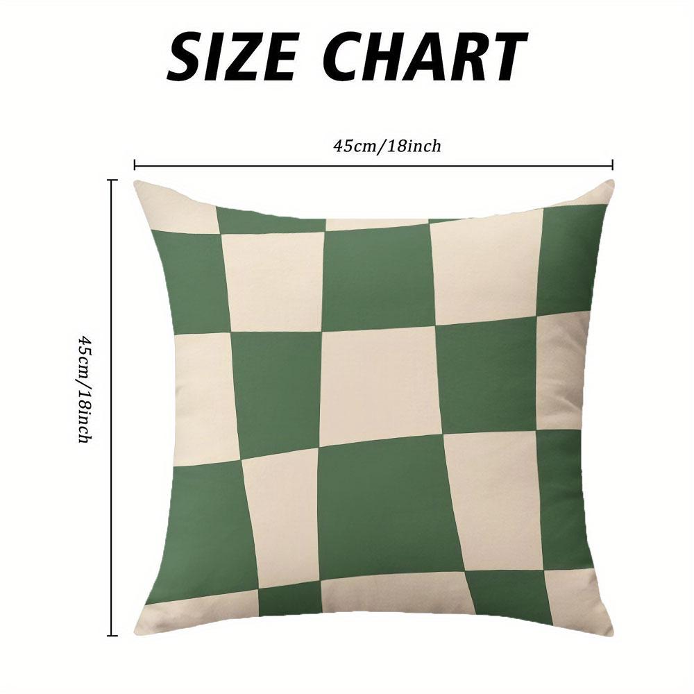 Green Check square Jacquard Pillow Cover for Sofa Office Waist Cushion Cover Home Decorative Pillowcase