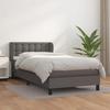 3127287 vidaXL Divan Bed with Mattress Grey 90x190 Cm Faux Leather