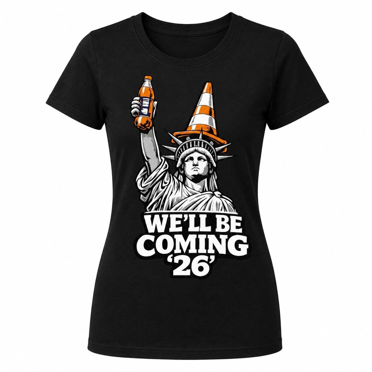 Womens Scotland 2026 World Cup T Shirt We ll Be Coming Football Fan Tee Gif XL